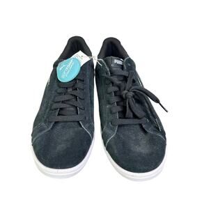 Puma Sneakers Mens 11 Black Suede Smash White Striped Softfoam+ Laced Up NWOB